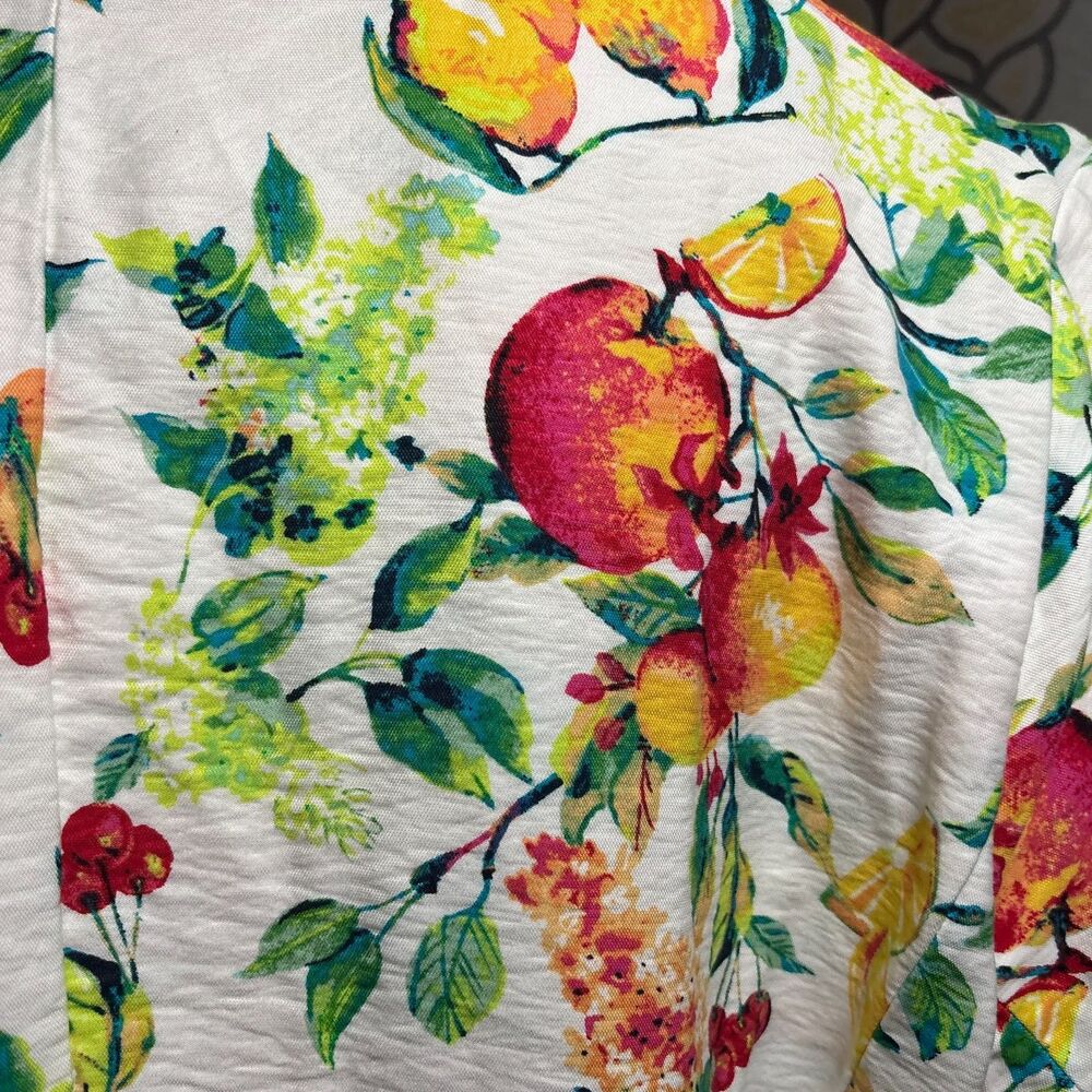 LC Lauren Conrad Ruched Sleeve Blazer Jacket Summer Novelty Print Plus Size XXL - Picture 11 of 16